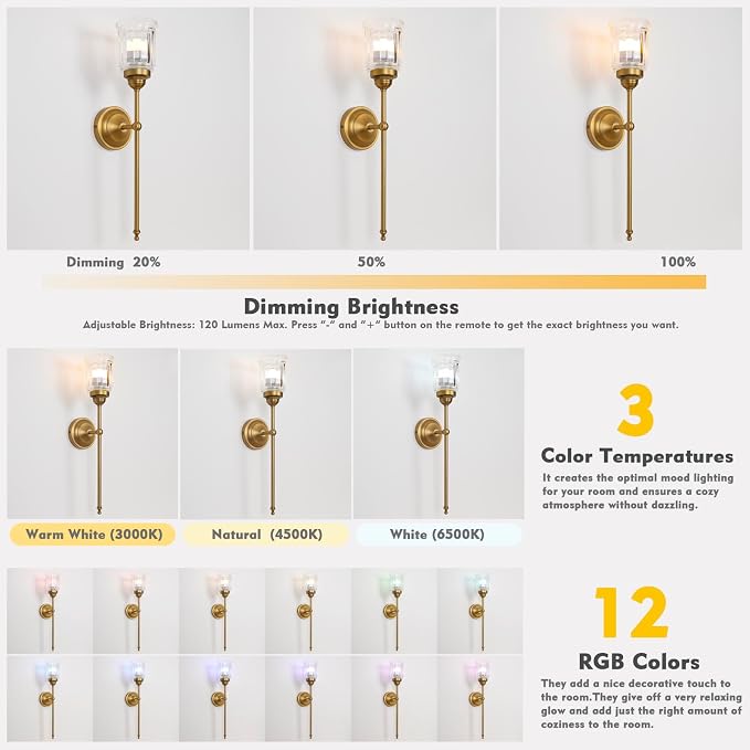 HEQIQEH Vintage Rechargeable Battery Operated Wall Sconces Set of 2 with Clear Fringe Glass Shade, Dimmable Cordless Wall Mounted Lamp Fixtures with Remote Control for Living Room Bedroom Stairs