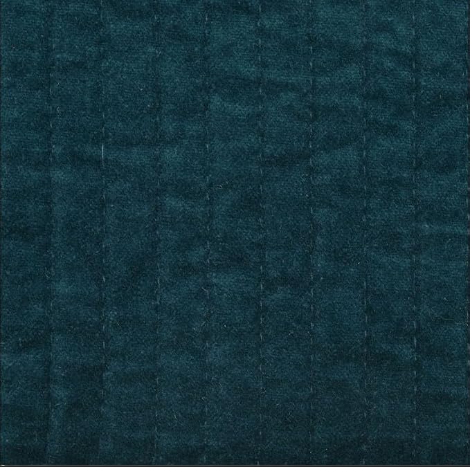 HiEnd Accents Stonewashed Cotton Velvet Quilt, Queen Size, Deep Blue Solid Color, Classic Traditional Rustic Style Luxury Bedding, Soft Lightweight Bed Cover
