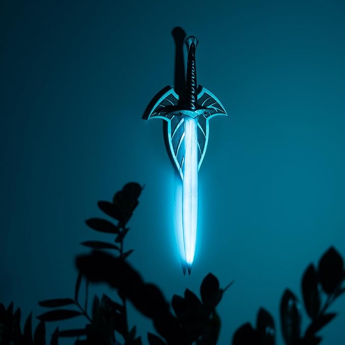 Grupo Erik Lord of the Rings Sword Lamp Collector Edition - Frodo's Sting Sword - Wall Mounted USB and Battery Powered - Blue LED Light - ABS Material - Official Product
