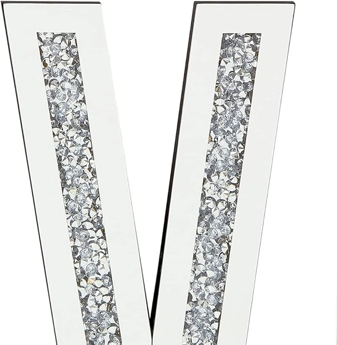 SHYFOY Mirrored Love Letters, 20" Crushed Diamond Wall Decor Large Size Crystal Mirror Set Sparkling Silver Home Decor Love Sign for Wedding Centerpiece Party Gift