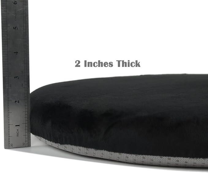Sigmat Memory Foam Seat Cushion Anti-Slip Soft Round Chair Pad 18 Inch Velvet Black
