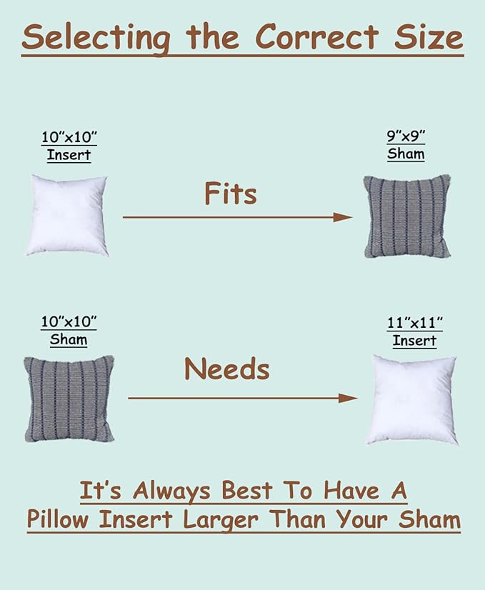 Pillowflex Premium Polyester Throw Pillow Insert - 10x10- Ultra Soft Small Square Throw Pillow, Couch Sham, Lumbar, Back, Sofa - Machine Washable - Decorative Accent Form - 1 Soft Pillow