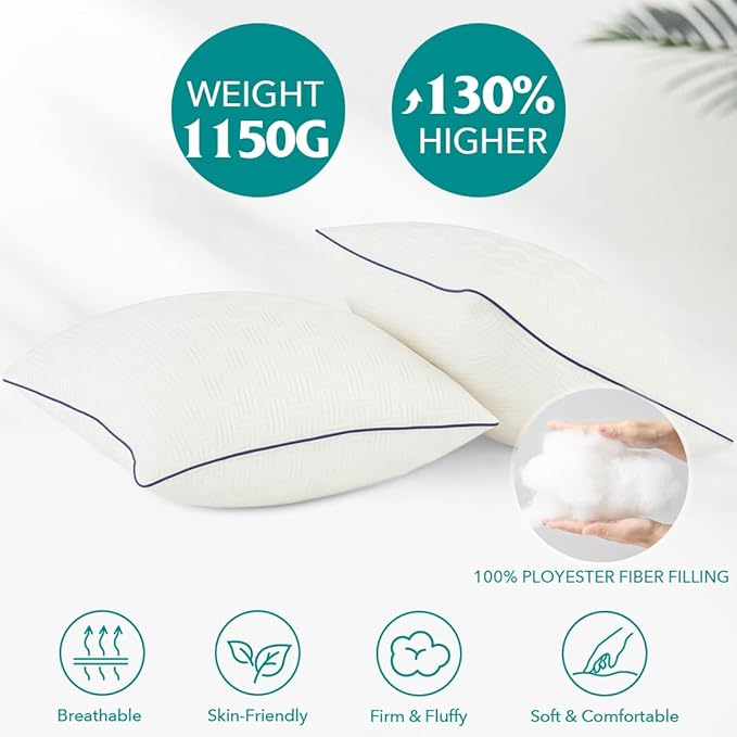 Oubonun 24 x 24 Pillow Inserts Set of 2 - Square Decorative Throw Pillows for Couch Bed Sofa Living Room 100% Polyester Filling Beige 24 Inch Pillows