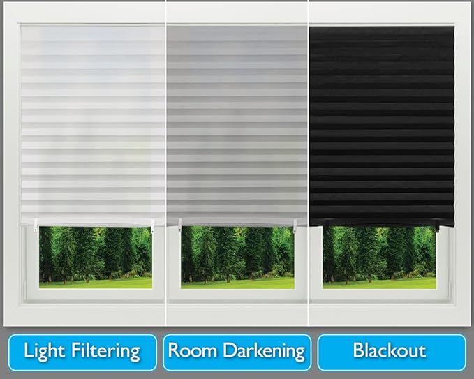 Redi Shade No Tools Original Light Filtering Pleated Paper Shade White, 36" W x 72" L, 6 Pack