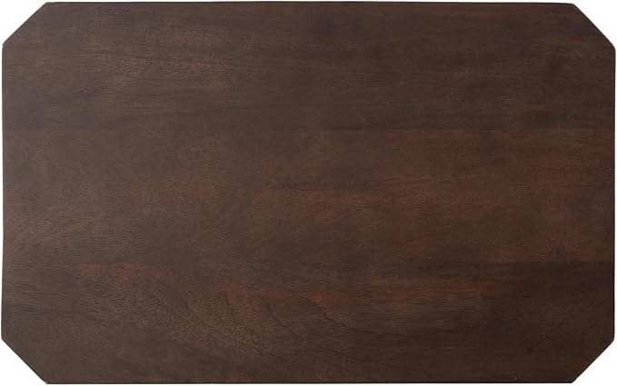 Kate and Laurel Talcott Modern Rectangle Wood Side Table, 16 x 10 x 25, Dark Brown, Transitional Decorative Two-Tier End Table for Use as a Bedroom Nightstand or Living Room Accent