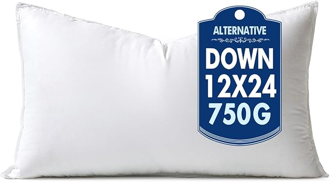 MIULEE 12x24 Synthetic Down Alternative Pillow Insert Decorative Throw Pillow 12 x 24 Inch Body Bed Sleeping Ultra Soft Fluffy Form for Sofa Couch Bed
