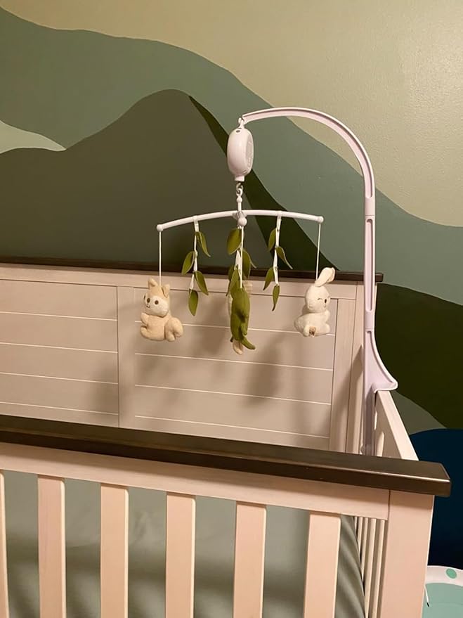Crib Mobile 35 Lullaby Music,Cotton Baby Mobiles for Cribs & Pack N Play, Easy to Install, Stuffed Animals Hanging Toys Newborn Boys & Girls, Safari Nursery Decor