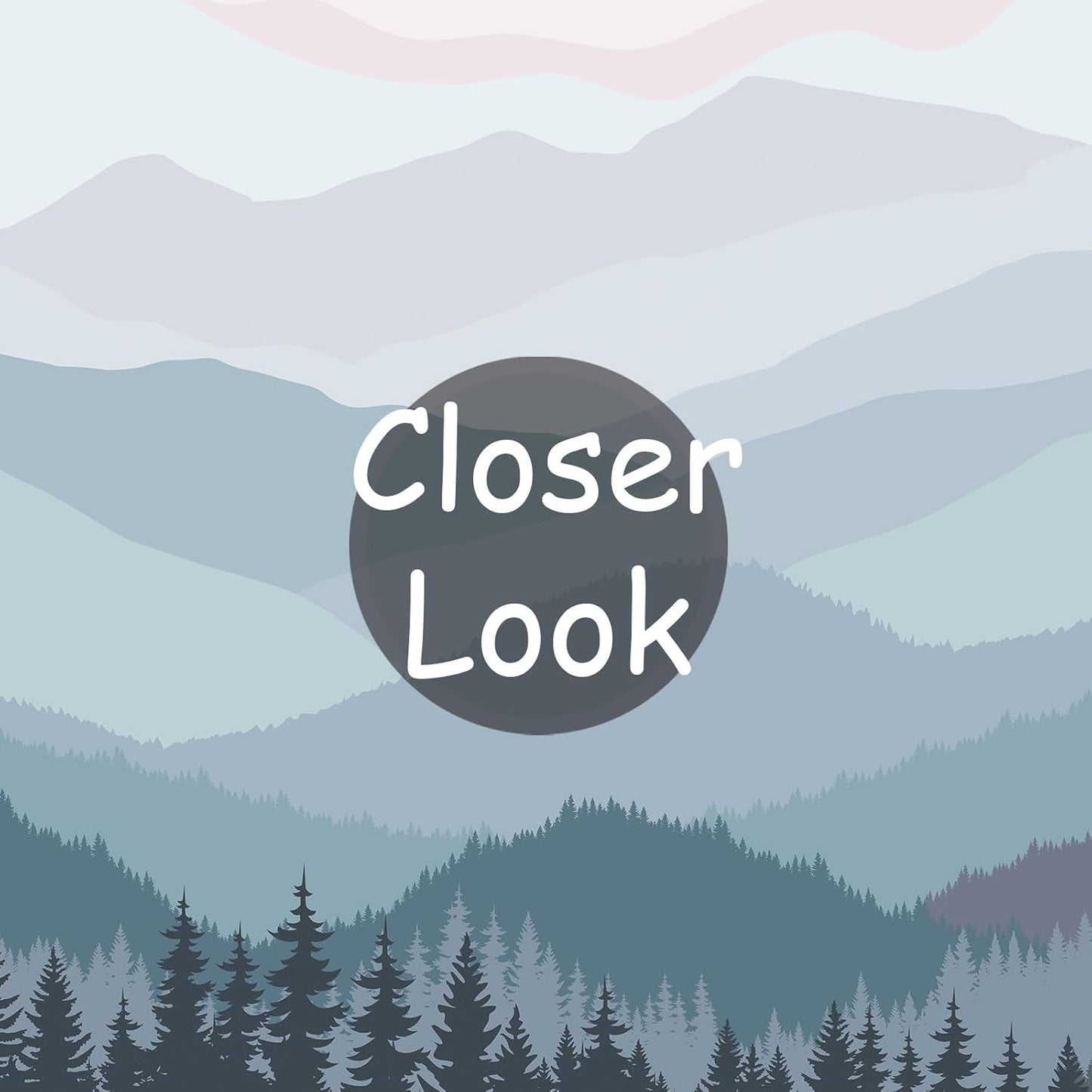 Modern Forest Mountain Peaks Wallpaper Pink Woodland Landscape Wall Mural for Bedroom Livingroom (Not Peel n' Stick)