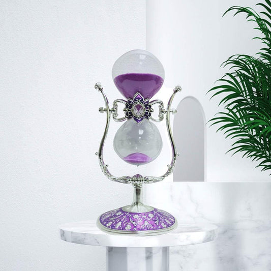 Sanduhr 15 Minuten,Metal Vintage Hourglass,Hour Glass,Hourglass Decor,for Home Decoration Office Desk Wedding Party Decor Kitchen Timer (Violetter Sand)