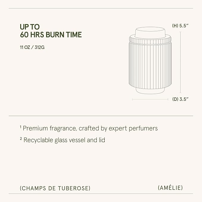 LA JOLIE MUSE Tuberose Floral Scented Candles for Home, 11 oz Natural Soy | Luxury Jar Candle, Clean Non Toxic Wax, Gift for Women & Men, Decorative Candle for Candle Warmer, Ylang, Orange Bloom