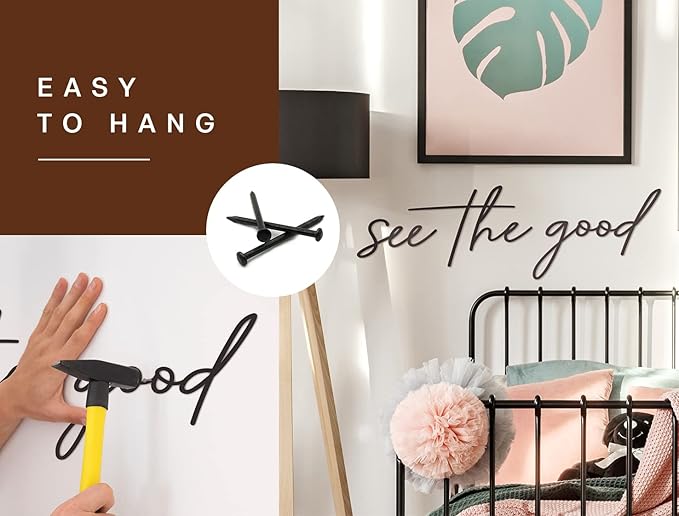 Vivegate See The Good Wall Decor Metal Art - 29"x23" See The Good Sign Metal Black Office Decor Cut Out Signs From Durable Powder-coated Metal, Perfect For Home Wall Decor Modern Signs