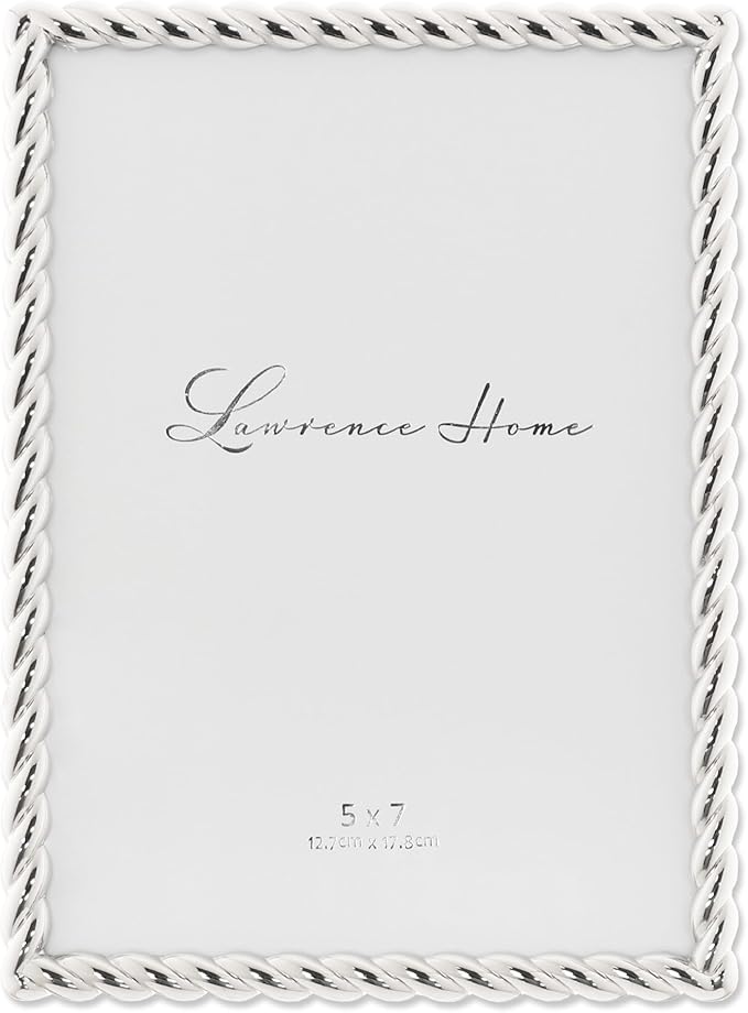 Lawrence Frames Rope Design Metal Frame, 5x7, Silver