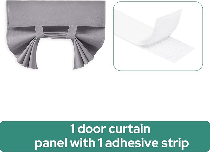 HOMEIDEAS 100% Linen Blackout French Door Curtains, Privacy Door Window Curtains, 26 X 40 Inch Room Darkening Blinds, Thermal Insulated Shades for Bedroom, 1 Panel, Light Gray