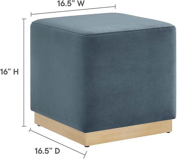 Modway 17" Square Performance Velvet Upholstered Upholstered Ottoman