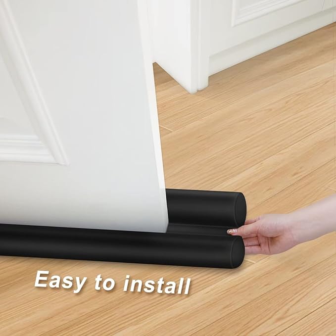 MAXTID Large Door Draft Stopper 36 Inch & 32 Inch - Black 2 Pack