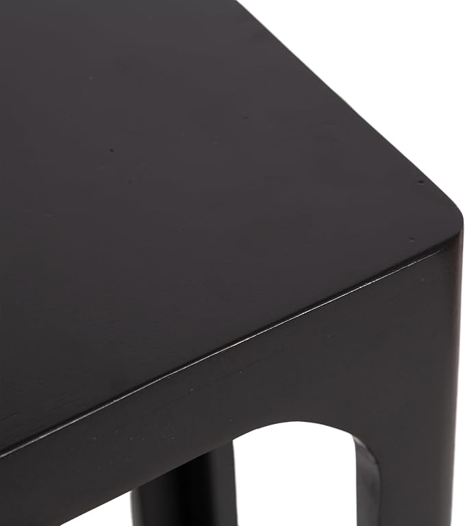 Kate and Laurel Dahl Modern Slatted Wooden Slim Side Table; 16 x 8 x 24; Black; Transitional Wood Narrow End Table for Use as Living Room Plant Stand or Small Bedroom Nightstand