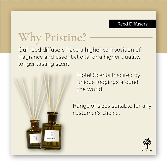 PRISTINE Casa Particular/Inspired by Wyndham Reed Diffuser for Home | Rich Blend of Tobacco Leaves, Sweetness of Guava Reed Diffuser Set, Oil & Reed Diffuser Sticks | Home & Office Decor