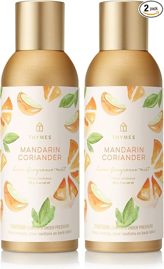 Thymes Fragrance Mist - 3 Oz - Mandarin Coriander (Pack of 2)