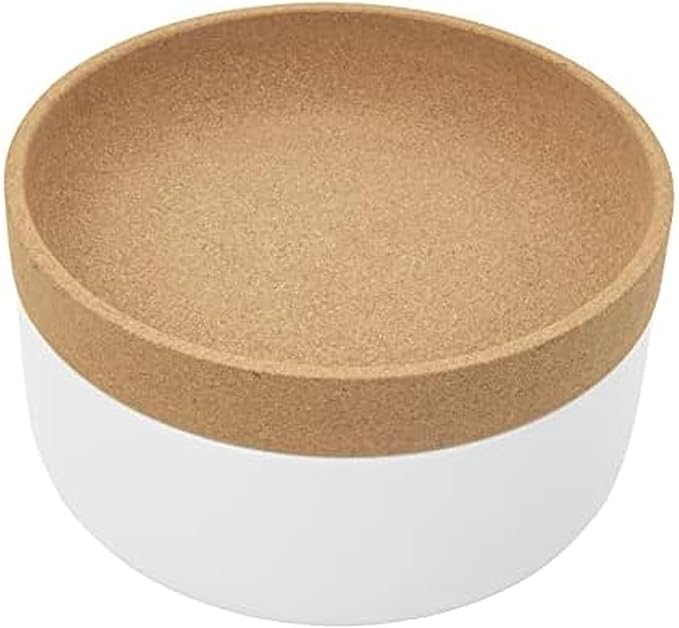 Kamenstein 2 Compartment Large Bowl Extends Produce Freshness, 11 x 11 x 6 Inch, Natural Cork and White Ceramic