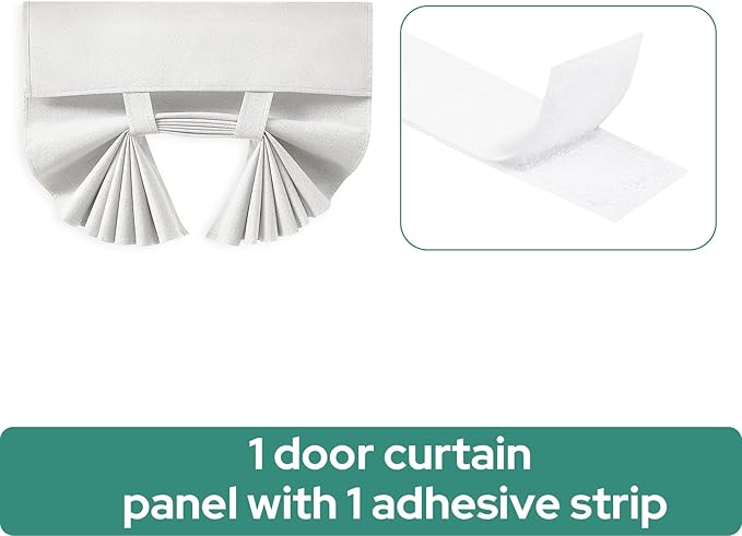 HOMEIDEAS 100% White Linen Blackout French Door Curtains, Privacy Door Window Curtains, 26 X 72 Inch Room Darkening Blinds, Thermal Insulated Shades for Bedroom, 1 Panel