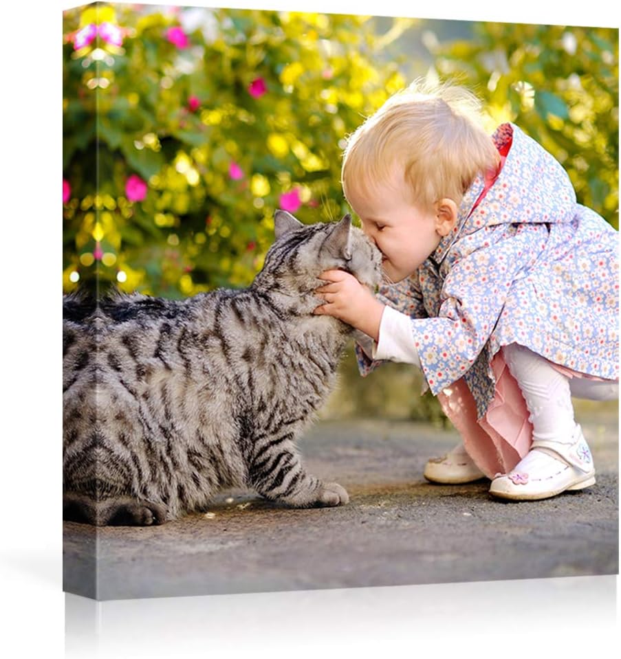 NWT Custom Canvas Prints with Your Photos for Pet/Animal, Personalized Canvas Pictures for Wall to Print Framed 16x16 inches