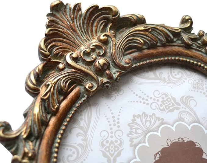 SIKOO Vintage 4x6 Picture Frame Antique OrnateTable Top and Wall Mounting Photo Frame with High Definition Glass Front for Home Decor, Photo Gallery, Art,Bronze Gold (4x6)