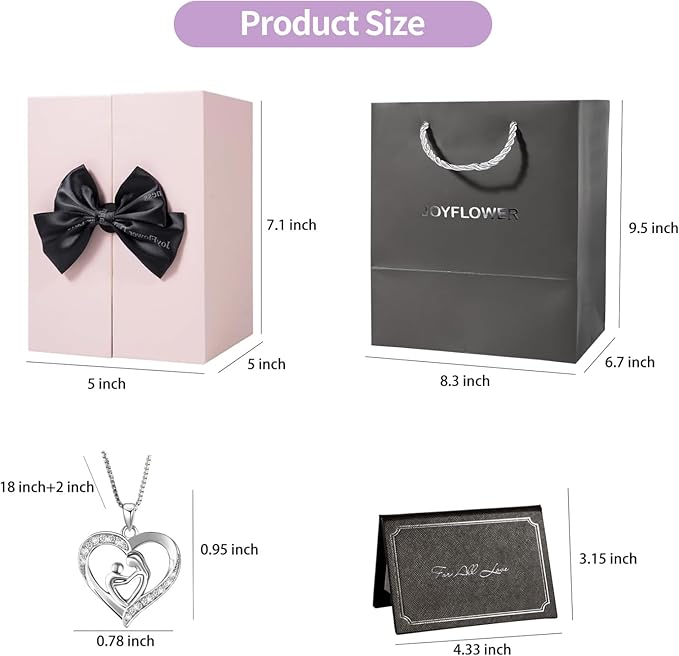 JoyFlower Preserved Flowers with Necklace Gifts for Mom, Unique Pearl Rose Eternal Flower Bear with Necklace Gift for Grandma, Preserved Real Purple Roses Birthday Mother's Day Gift for Mother Grandma