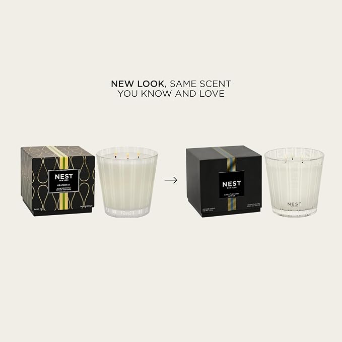 NEST New York Scented 3-Wick Candle, Amalfi Lemon & Mint - 21.2 oz, Pack of 2 - Up to 100-Hour Burn Time - Reusable Glass Vessel