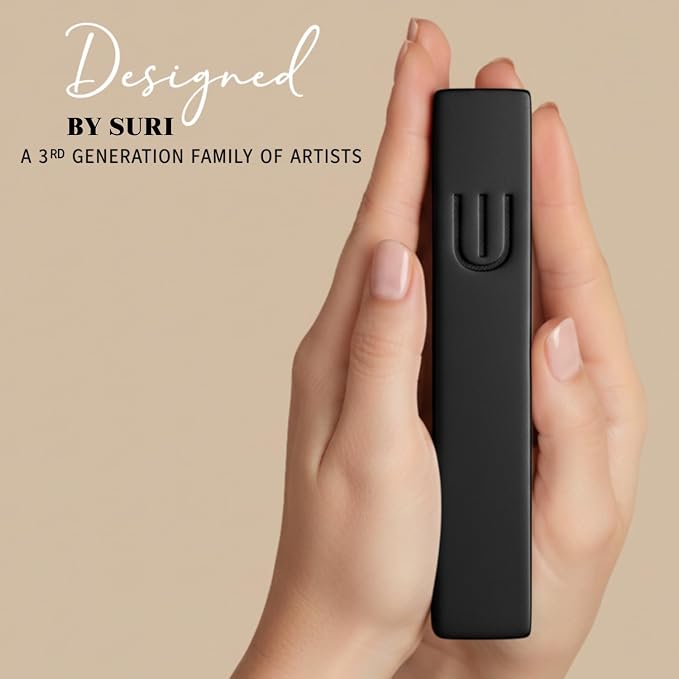SURI Mezuzah for Door with Scroll – 7 Inch Modern Mezuzah Case with Non Kosher Scroll Included, Fits up to 6” Scroll, Easy Adhesive Installation, Gift Box Included
