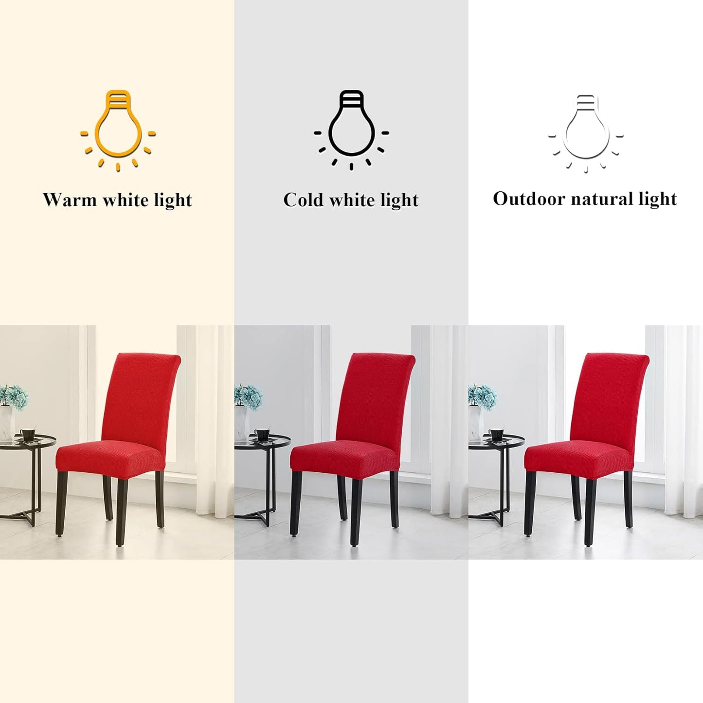 Joccun Chair Covers for Dining Room Set of 2, Dining Chair Slipcovers Stretch Dining Room Chair Covers Seat Protector,Washable Parsons Chair Cover for Home,Hotel,Banquet(Ruby,2 Pack)