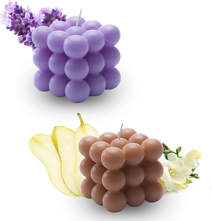 Bubble Candle - Cube Soy Wax Candles, Home Decor Candle, Scented Candle Set 1 Pieces, Home Use and Gifting (Purple) Christmas Gifts