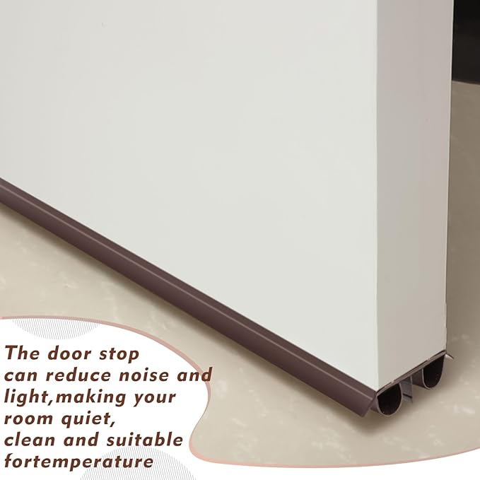 Lineshading 4 Pack Bottom Door Seal Exterior Plastic PVC 1 3/4" x 36" for Vinyl Concealed Kerf/Channel Fit Under Door Seal Strip for Weather Stripping Draft Stopper(Brown)