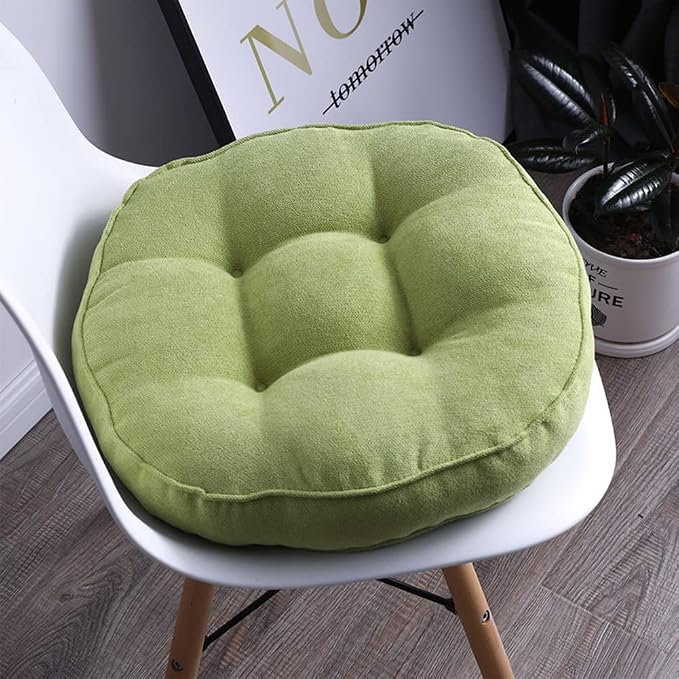vctops Round Chair Pad Seat Cushion Solid Color Soft Chair Pads Comfy Velvet Cushion Pillow for Kitchen Dining Office Chair Kids Reading (Green,Diameter 20")