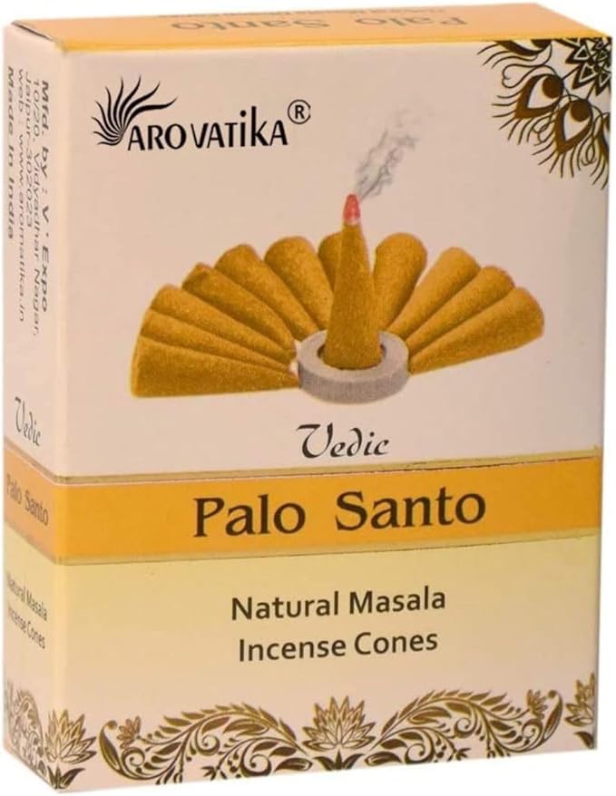 ARO VATIKA Vedic Palo Santo Natural Masala 120 Incense Cones in Pack of 12 Boxes |12 Assorted Fragrances Dhoop Cones | Best for Prayer, Reiki, Meditation and Relaxation | Burn time- 25 Mins
