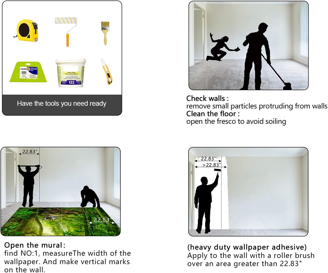 Green Forest Tropical Rainforest wallpeper Living Room Bedroom Nature Jungle Landscape Office Woodland Scenery Tree Wall Mural - 137"x96"（Not Peel and Stick）