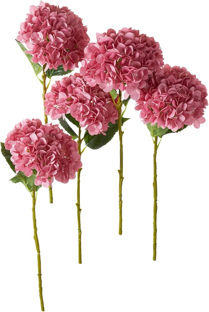 PARTY JOY 12PCS 15.4In Artificial Hydrangea Silk Flowers Bouquet Faux Hydrangea Stems for Wedding Centerpieces Home Decor