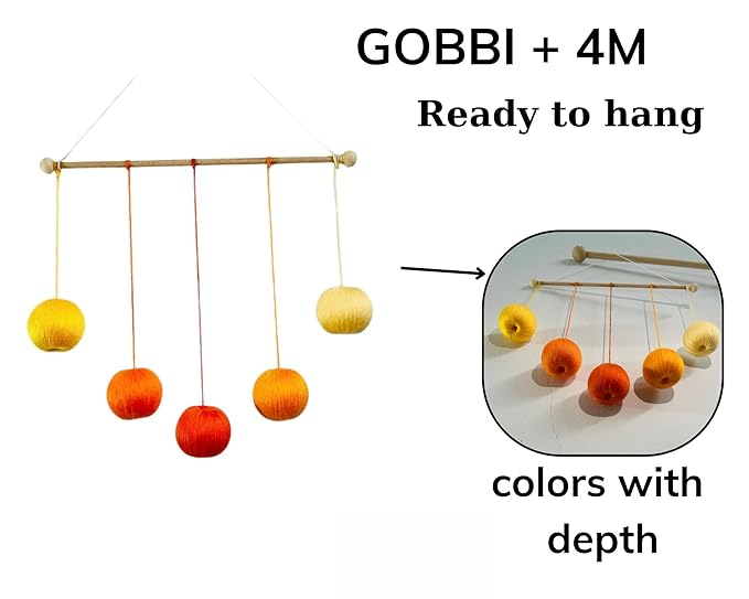 Set of 4 Portable Montessori - Munari, Gobbi, Octahedron, Dancers. Montessori Mobile, Baby Mobile, Hanging Mobile Baby boy and Girl