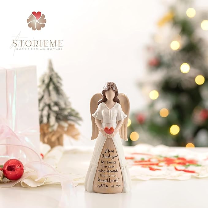 Storieme Gifts for Mom from Daughter Son: Thank You Moms Angel Figurines Statue - Sentimental Gift for Christmas Birthday Mothers Day Thanksgiving