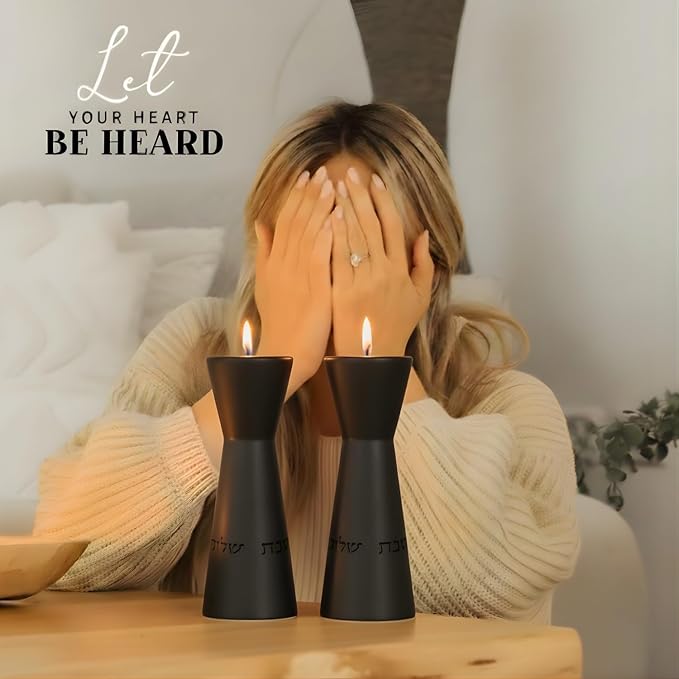 Aura Luxury Candle Holder Set – Modern Décor for Living Room & Dining Table - Black