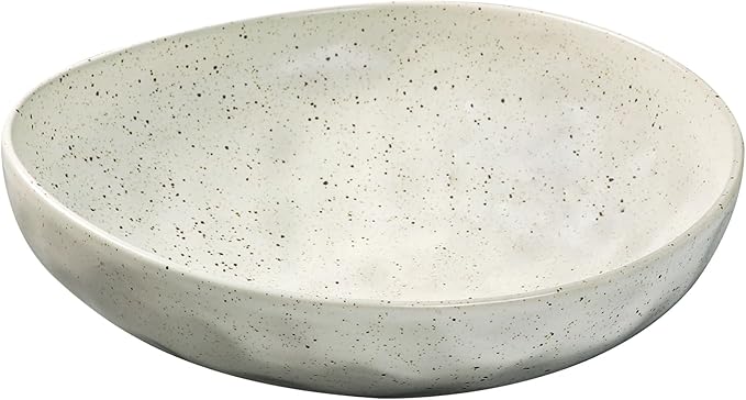 salomayes Wabi-Sabi Decorative Bowl, Matte Off-White Ceramic Key Bowl with Natural Speckled Glaze, One-of-a-Kind Artisan Finish for Entryway, Kitchen Counter or Tabletop Décor