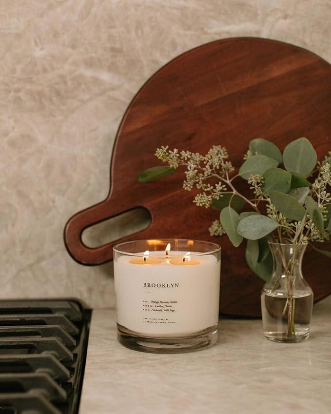 Brooklyn Candle Studio Brooklyn XL 3 Wick Candle - Luxury Scented Candle, Vegan Soy Wax, Hand Poured in The USA, 100 Hour Slow Burn Time - 27oz