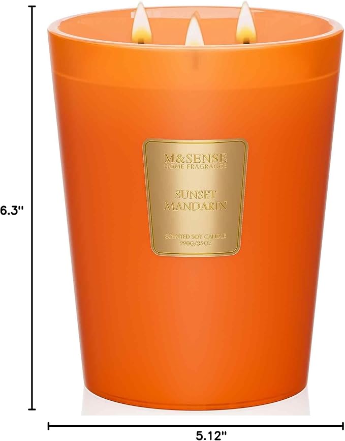 M&SENSE Puffy Cloud Dream Soy Candle, 35oz 3-Wick, Aromatherapy Candles | 150H Slow Burn, Non-Toxic, Large Jar, Sleep Candles, Stress Relief, Bedroom Calm, Relaxing Home Fragrance