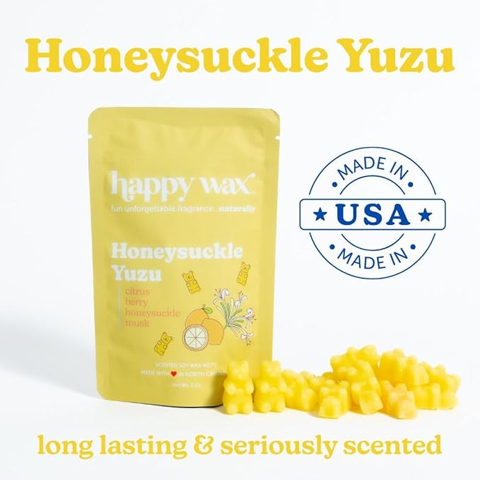Happy Wax Spring Mix Premium Scented Natural, Non Toxic Soy Wax Melts – 6 Total Oz. of Scented Wax Melts. Includes Jasmine Bergamot, Honeysuckle Yuzu, and Lavender Cactus