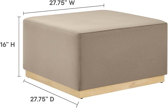 Modway Large 28" Square Performance Velvet Upholstered Upholstered Ottoman