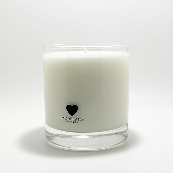 MODERATO Los Angeles No.05 Butterfly – Luxury Rose Scented Coconut Wax Candle, Floral & Fruity, Cassis, Bergamot, Grapefruit, Crystal Clear Glass Vessel, 50 Hour Burn, Candle Gift, Made in USA 8.5oz