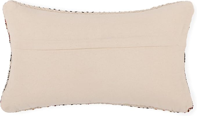REDEARTH · Boho Textured Throw Pillow Cushion Covers - Lumbar Woven Tufted Decorative Farmhouse Cases Set for Couch, Sofa, Bed, Chair, Dining, Patio, Outdoor; 100% Cotton (12"x20", Multi) Pack of 2