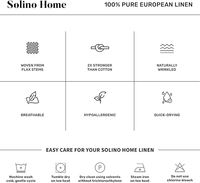 Solino Home 100% Pure Linen Sheer Curtain 24 Inches - European Flax White Curtain 52 x 24 Inch - Light Filtering Rod Pocket Window Treatment Panel for Kitchen, Cafe, Bedroom, Living Room - 1 Panel