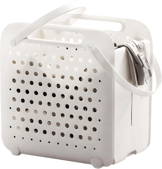 45L Foldable Laundry Basket, Plastic Collapsible Laundry Baskets with Handles, 12 Gallons Dirty Clothes Hamper for Dorm Laundry Room Organization, Freestanding Wall Hanging Laundry Hamper