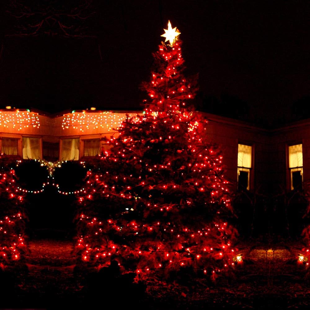 BrizLabs Red Christmas String Lights, 69.6ft 300 Count Christmas Lights, 120V UL Certified Connectable Incandescent Mini String Lights Indoor Outdoor for Xmas Tree Garden Patio Decor