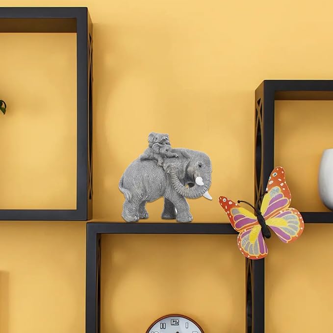 Good Luck Decorations Elephant Gifts for Women,Unique Figurines Decor for The Home, Room,Bathroom,Bedroom,Classroom Shelf Décor (Gray)